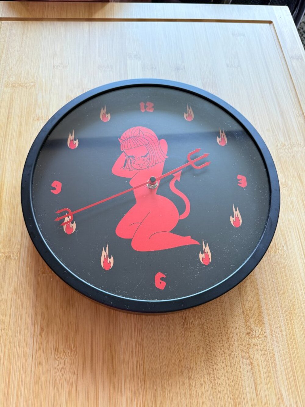 Valfre Devilish Pinup Girl Wall Clock — Perfect Conditionv RARE - Picture 2 of 6